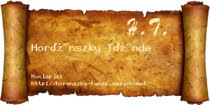 Horánszky Tünde névjegykártya