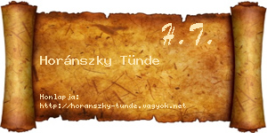 Horánszky Tünde névjegykártya