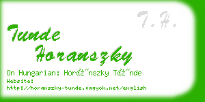 tunde horanszky business card